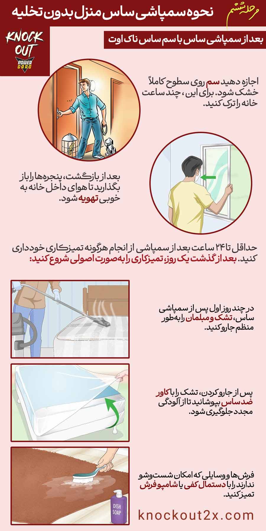 مرحله ششم: بعد از سمپاشی ساس