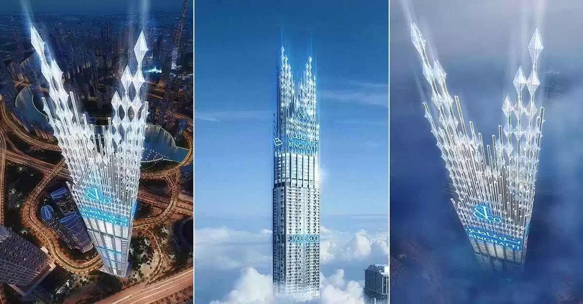 بلند ترین برج مسکونی جهان با تاجی از الماس در دبی ساخته میشود